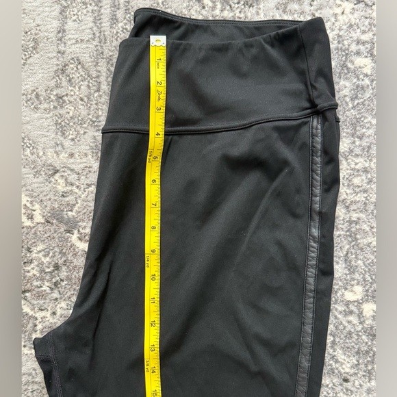 White Birch Black Leggings with Faux Leather Trim, Size 2X - Picture 6 of 8